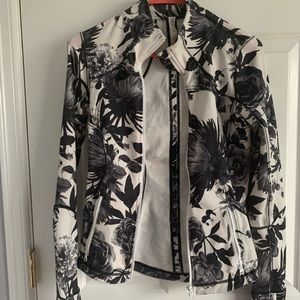Lululemon white jacket with black florals size 4